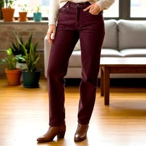 Skott’s Suede Washable Suede Burgundy Straight Leg Pants NWT Size 14